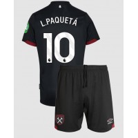 Fotballdrakt Barn West Ham United Lucas Paqueta #10 Bortedraktsett 2024-25 Kortermet (+ Korte bukser)